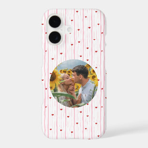 Couple romantique Rayure de cœur rose