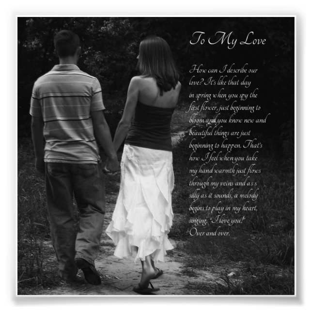 Couple romantique "To My Love" Verse Photo Imprime (Devant)