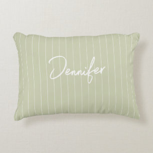Couple Sage Green Customized Handwritting Name Accent Pillow