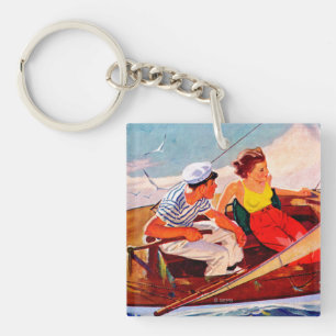 Couple Sailing by R.J. Cavaliere Keychain