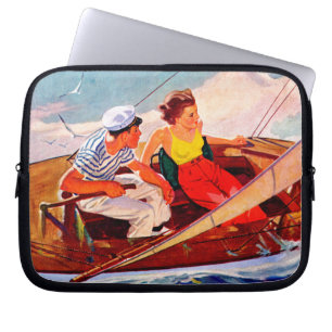 Couple Sailing by R.J. Cavaliere Laptop Sleeve