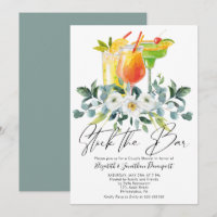 Couple Shower Cocktail Drinks Floral Invitation