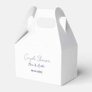 couple shower name date purple trendy simple minim favor box