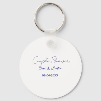 couple shower name date purple trendy simple minim keychain