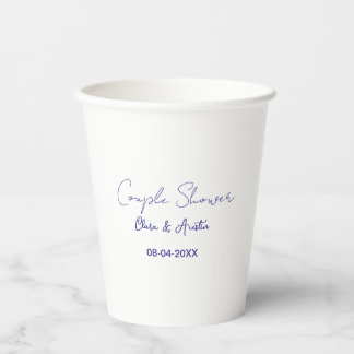 couple shower name date purple trendy simple minim paper cups
