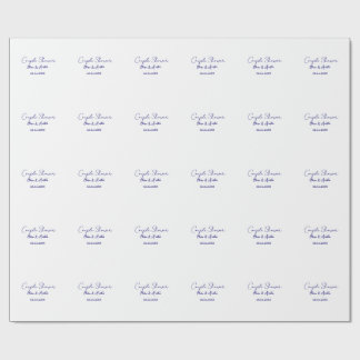 couple shower name date purple trendy simple minim wrapping paper