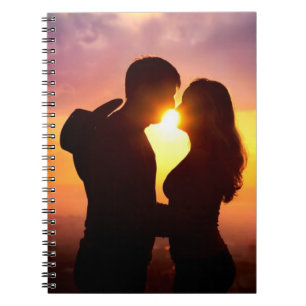 Couple Silhouette At Sunset Notebook