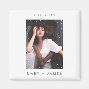 Couple Simple Clean Minimalist Dot Design Magnet