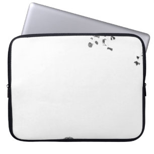 COUPLE SITTING ON BENCH UNDER TREE GRAYSCALE PHOTO LAPTOP SLEEVE
