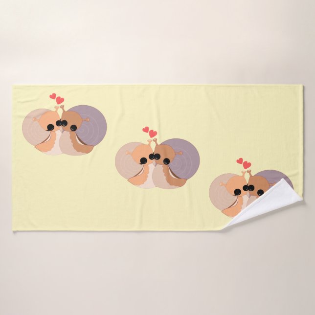 Couple Snail Bath Towel - Choose Colour (Bath Towel)