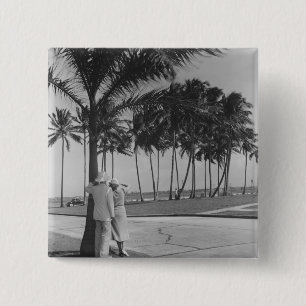 Couple Standing Under Tree 2 Inch Square Button