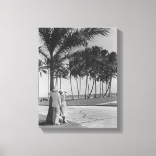 Couple Standing Under Tree Canvas Print