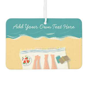 Couple Sunbathing Summer Beach Personalised Air Freshener