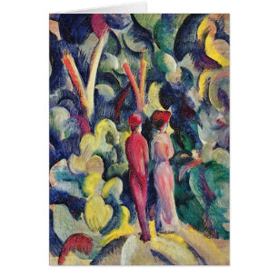 Couple sur la piste forestière par August Macke