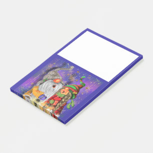 Couple Sweet Gnomes Singing Happy Christmas Song Post-it Notes