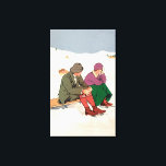 Couple Taking an Ice Skating Break Canvas Print<br><div class="desc">Couple Taking an Ice Skating Break -   was created in 1911.</div>