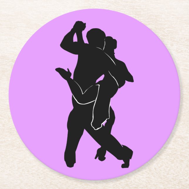 Couple Tango Dancer Coaster Purple - Custom Colour (Front)