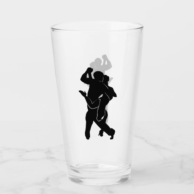 Couple Tango Dancers Glass (Front)