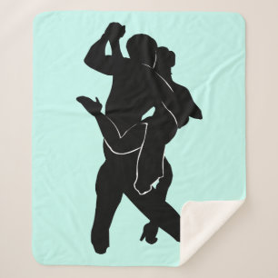Couple Tango Dancers Sherpa Blanket - Customizable