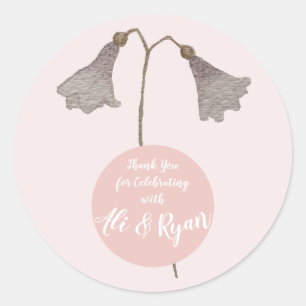 Couple Thank You Floral Watercolor Wildflowers Classic Round Sticker