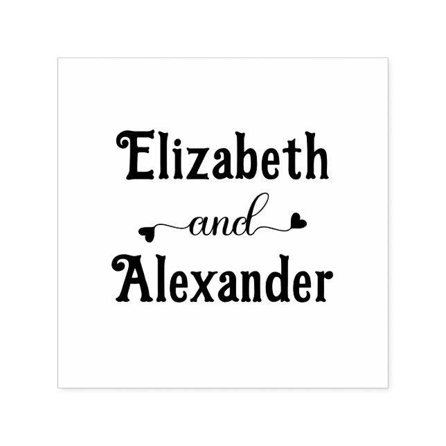 Couple Two Name Fancy Heart“and” #1LG Self-inking Stamp (Design)