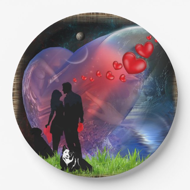 Couple Valentine Picnic Paper Plate (Front)