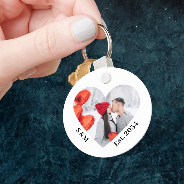Couple Valentine's Day Personalized Heart Keychain (Couple Personalized Heart Keychain
)