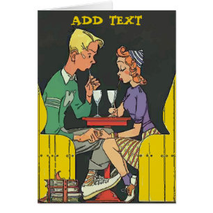 Couple vintage avec soda