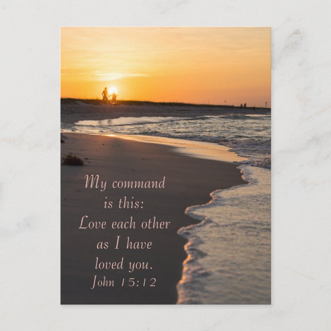 Couple Walking Beach At Sunrise John 1512 Postcard (Front)
