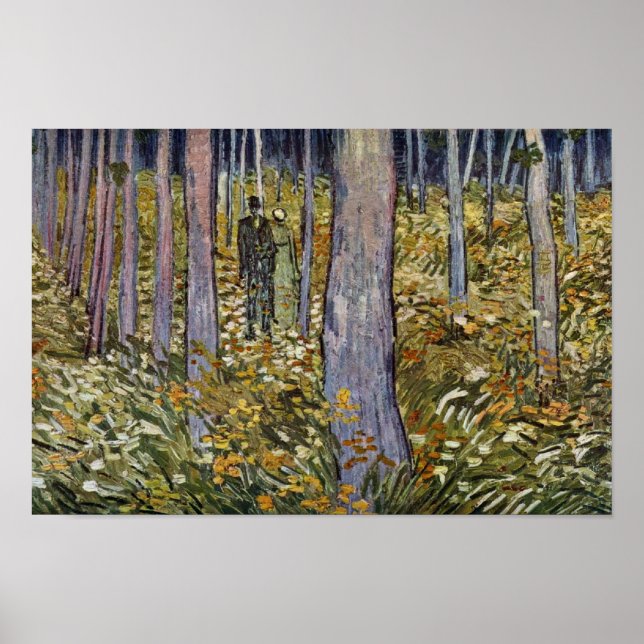 Couple Walking In The Forest By Vincent Van Gogh Poster (Front)