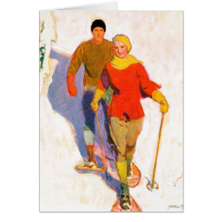 Couple Wearing Snowshoes by McClelland Barclay