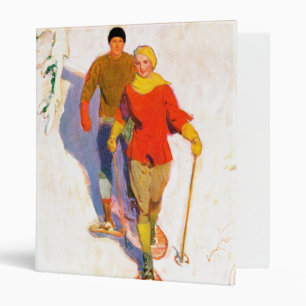 Couple Wearing Snowshoes by McClelland Barclay Binder