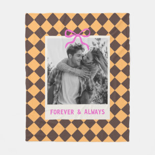 Couple Wedding Anniversary Custom Photo Diamond Fleece Blanket