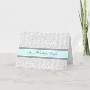Couple Wedding Congratulations Card Blue Grey
