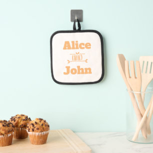 Couple Wedding Custom Names Pot Holders