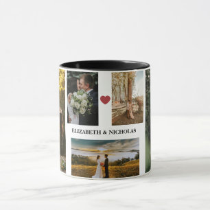 Couple wedding photos with couple names Mug