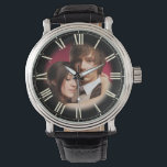 Couple Wedding Portrait Chic Fade to Photo Roman Watch<br><div class="desc">Easily customize this clock with your own photo in the centre.  Black area clock numbers gently fades to reveal photo.</div>