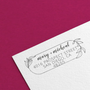 Couple Wedding Return Address Elegant Minimalist Self-inking Stamp