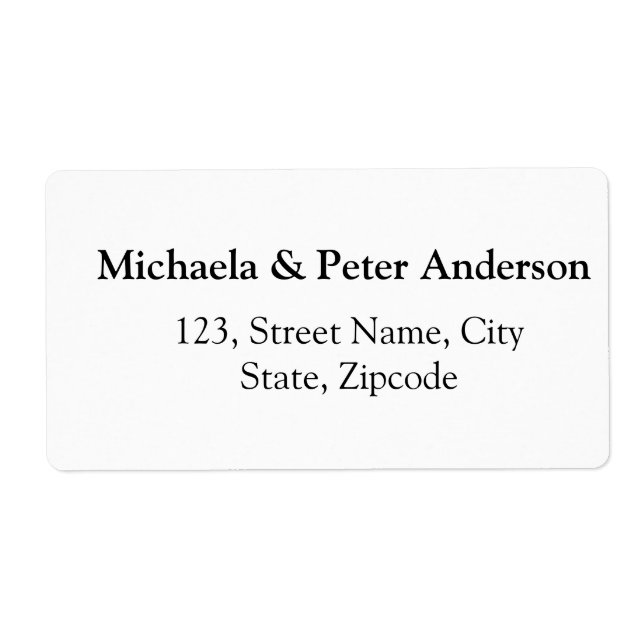 Couple wedding simple minimal return address  (Front)