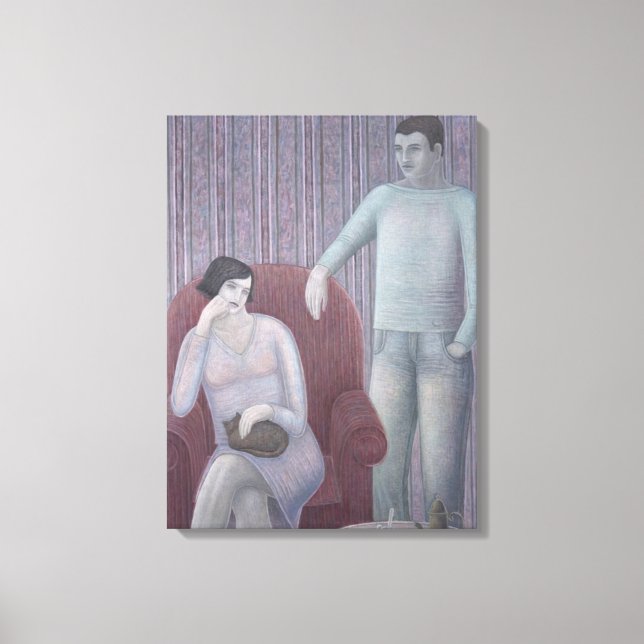 Couple with Cat 2008 Canvas Print (Front)