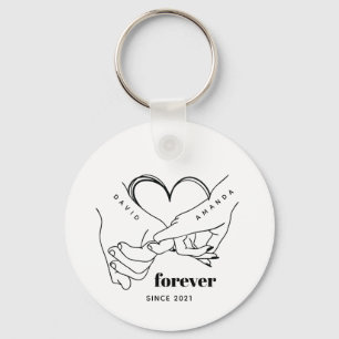 Couple with name Custom Anniversary Gift Idea Keychain