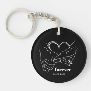 Couple with name Custom Anniversary Gift Idea Keychain