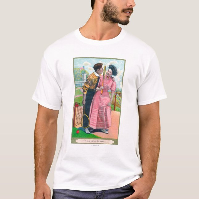 Couple with Tennis GearSame Old Racket T-Shirt (Front)