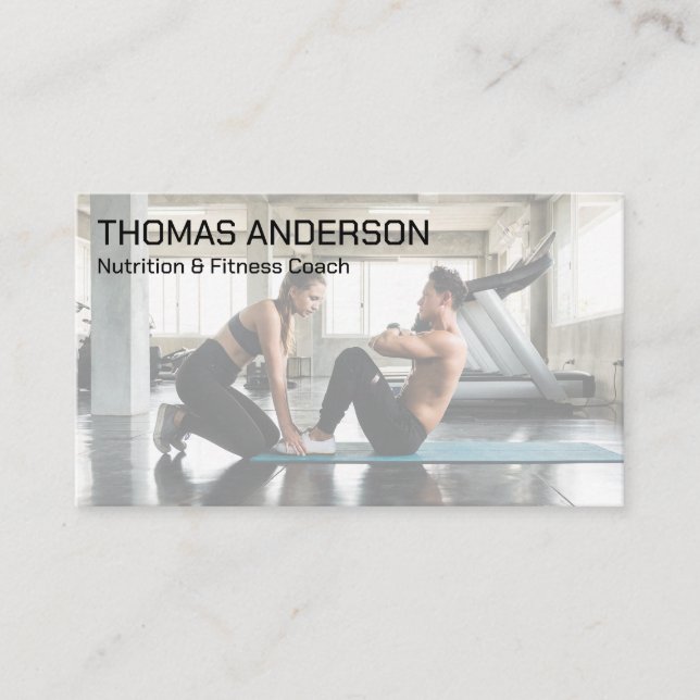 Couple Working Out | Fitness Training Business Card (Front)