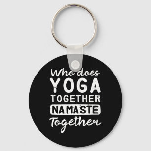 Couple Yoga Design Yoga Together Namaste Gift Keychain