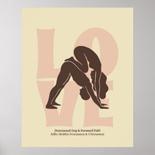 Couple Yoga Pose Print Matisse Style Wall Art