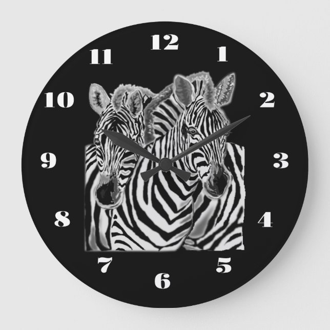 Couple Zebra Clock (Front)