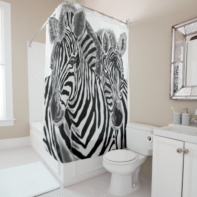 Couple Zebra Douche rideau (En situation)