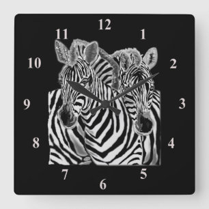 Couple Zebras Wall Clock