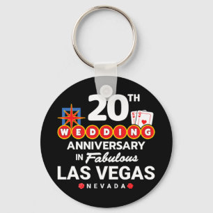 Couples 20th Anniversary - Vegas 20th Wedding Anni Keychain